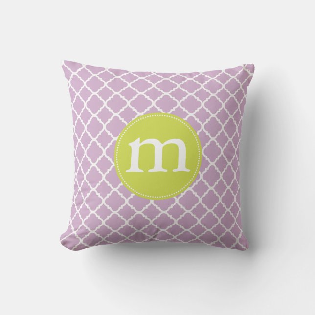 Elegant purpurfärgad marockansk Quatrefoil Kudde (Framsida)