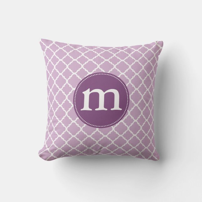 Elegant purpurfärgad marockansk Quatrefoil Kudde (Framsida)