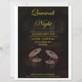 Elegant Qawwali Nattinbjudningskort