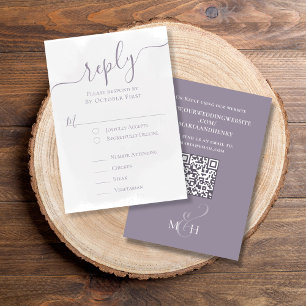 Elegant QR Code Classic Meal OSA Lavender Kort