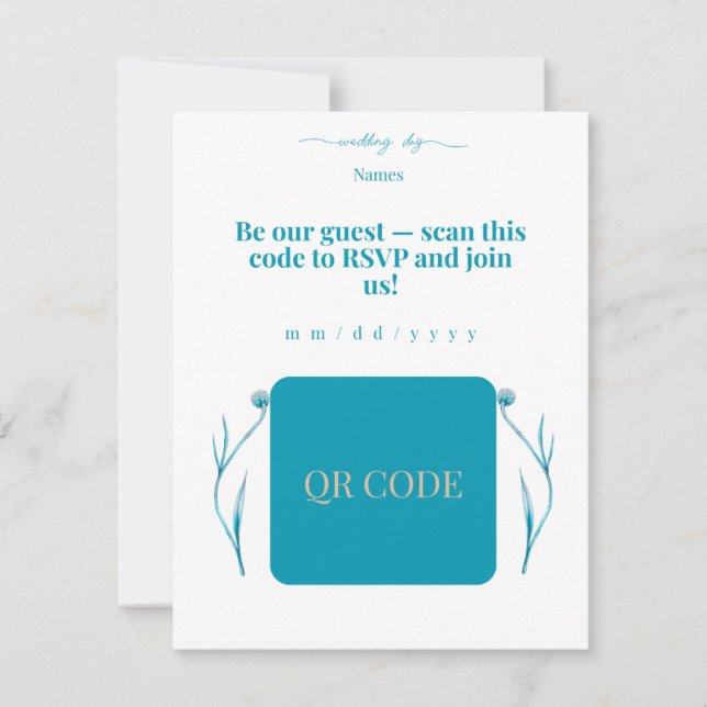 Elegant QR Code Wedding Invitation Minimalist RSVP (Framsida)