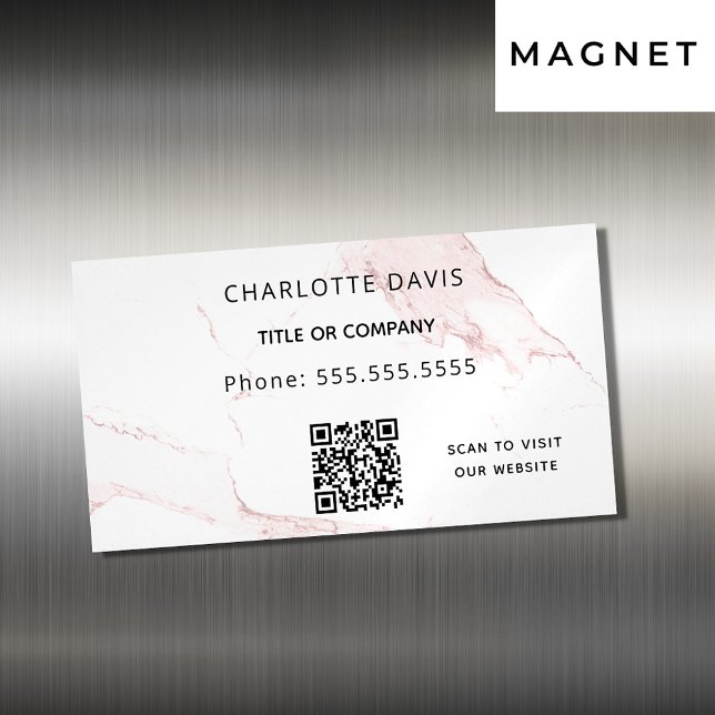 elegant QR för  rosa Magnetiska Visitkort (Skapare uppladdad)