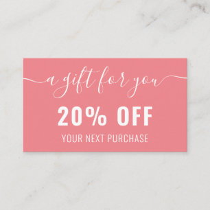 Elegant QR-kod affärs kampanj lojalitet rosa vit Rabattkort