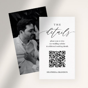 Elegant QR-kod Bröllopsinformation  Tilläggskort