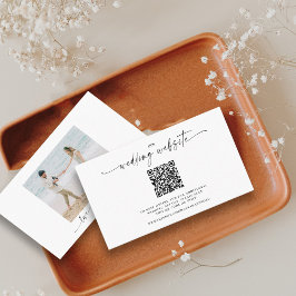 Elegant QR-kod Bröllopswebbplats Foto Tilläggskort