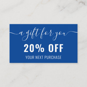 Elegant QR-kod Business Promo Loyalty Blue White Rabattkort