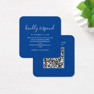 Elegant QR-kod för bröllopsbekräftelsekort Fyrkantigt Visitkort