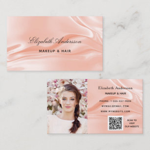 elegant QR-kod för foto till silke i Ro guld Visitkort