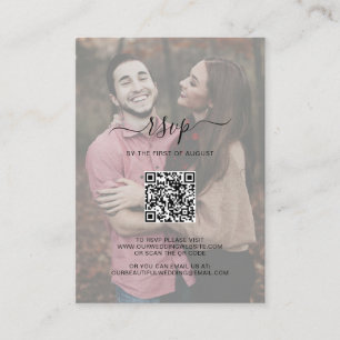 Elegant QR-kod Foto Bröllop Mini OSA kort