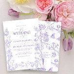 Elegant QR-kod Lavender Chinoiserie Bröllop Inbjudningar<br><div class="desc">Inför bröllop med en luft av tidlös elegans och en liten nykterhet. Den här utsökta Lavender Chinoiserie-inspirerade bröllopsinbjudan innehåller invecklade botaniska illustrationer och viktoriska detaljer, som fångar en känsla av sofistikering och arv. Perfekt för trädgårdsceremonier, firande på landsbygden eller intima jordarter. Den här designen blandar sömlöst klassiskt charm med contemporaryns...</div>