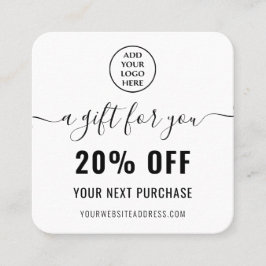 Elegant QR-kod Loyalty Business Logotyp Black Whit Rabattkort