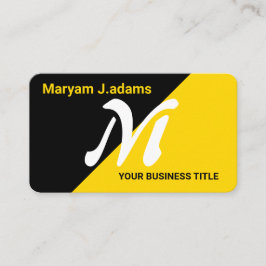 Elegant (QR-kod) Modern Monogram Black Guld Visitkort