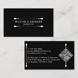 Elegant QR-kod | Professionell Modern Black Visitkort