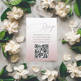 Elegant QR-kod Rose Gold Enkel RSVP Bröllop OSA Kort