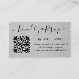 Elegant QR-kod RSVP Chic Minimal Bröllopswebbplats Tilläggskort