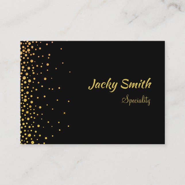 Elegant qr-kod svart och guld modern visitkort (Framsida)