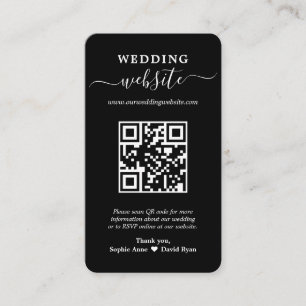 Elegant QR-kodfotowebbplats för Bröllop Visitkort