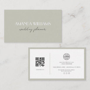 Elegant QR-kodkort Social Matcha-Affärskort Visitkort