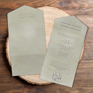 Elegant QR Online OSA Sage Watercolor Grönt