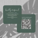 Elegant QR-OSA och Bröllop-webbplatskort Fyrkantigt Visitkort<br><div class="desc">Det snabbare och snabbare sättet att ta emot din OSA från dina gäster. Lägg till din QR-kod som dirigerar dina gäster till din dedikerade bröllop-webbplats så att de enkelt kan svara på din inbjudan.</div>