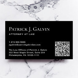 Elegant QR-Professionell, svart Visitkort