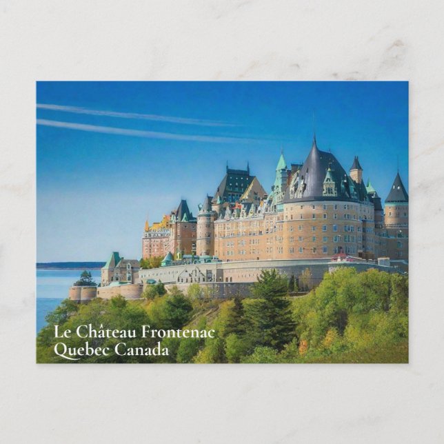 Elegant Quebec Canada Watercolor Postcard Vykort (Framsida)