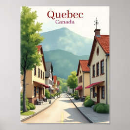 Elegant Quebec Canada watercolor Poster