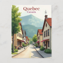 Elegant Quebec Canada watercolor Vykort