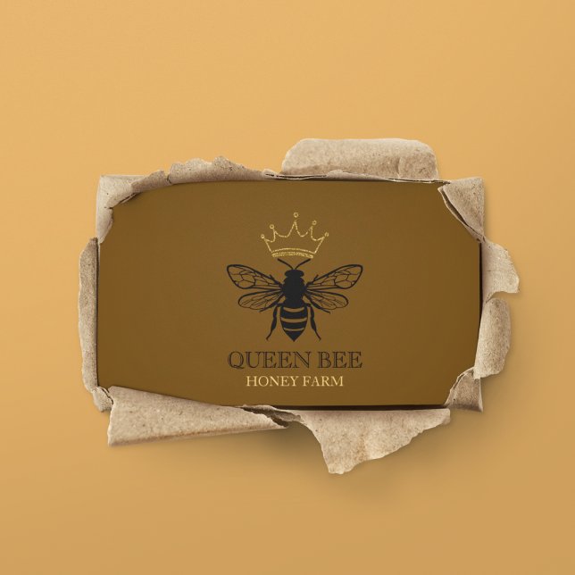 Elegant Queen Bee Honung Farm Bebiodlingsareapiari Visitkort (Skapare uppladdad)