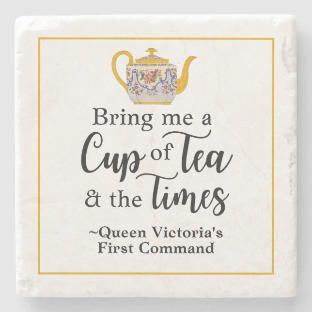 Elegant Queen Victoria Tea Quote Cute Victorian Stenunderlägg (Framsidan)