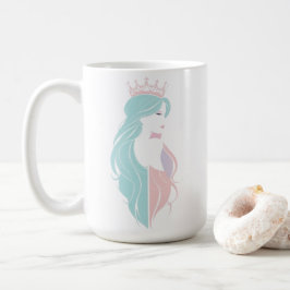 "Elegant Queen with Krona" Pastelldesign Kaffemugg