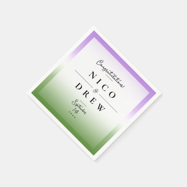 Elegant Queer Pride Bröllop  Pappersservett (Hörn)