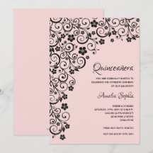 Elegant Quinceañera Black and Rosa Investigations