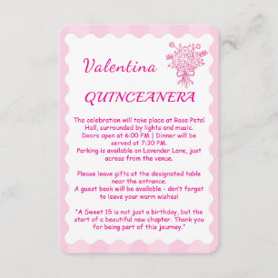 Elegant Quinceañera Blommigt Bouquet   Rosa och vi Tilläggskort