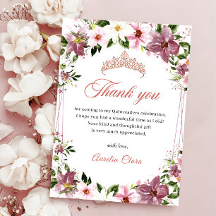 Elegant Quinceañera Blommigt Butterflies Tack Kort