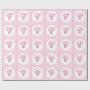 Elegant Quinceañera Blomsterbukett Rosa & Vit Presentpapper