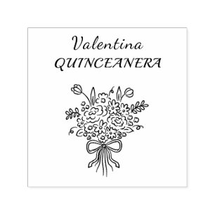 Elegant Quinceañera Blomsterbukett   Rosa & Vit  Självfärgande Stämpel