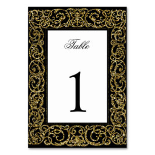 Elegant Quinceanera Bordnummer Guld Scrollwork Bordsnummer