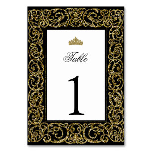 Elegant Quinceanera Bordnummer Guld Scrollwork Bordsnummer