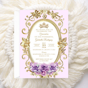 Elegant Quinceañera-inbjudan Blommande lila Z6 Inbjudningar