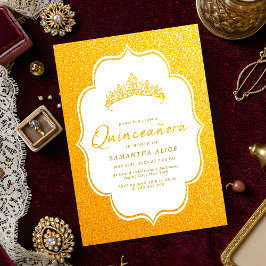 Elegant Quinceanera-inbjudan - Guld-minimalistisk Inbjudningar