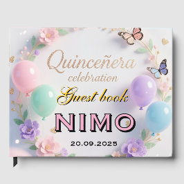 Elegant Quinceañera med personligt namn och datum Gästböcker