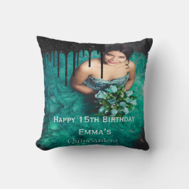 Elegant Quinceañera Photo 15:e födelsedagen Kudde