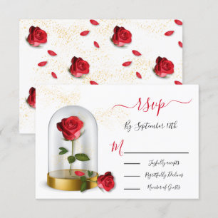 Elegant Quinceañera Röd ros-svarskort OSA