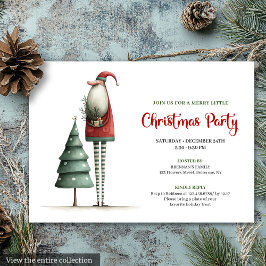 Elegant Quirky Santa Christmas Holiday Invitation Inbjudningar