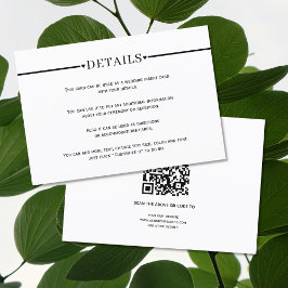 Elegant - rad och QR-kod - svartvitt Tilläggskort