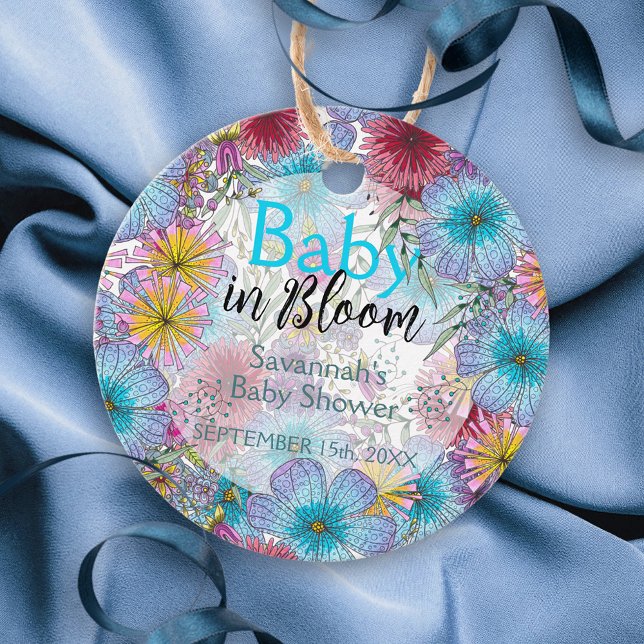 Elegant Radiant Bohemian Flowers Baby i Bloom Gåvor Etiketter (Skapare uppladdad)