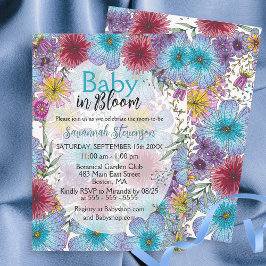 Elegant Radiant Bohemian Flowers Baby i Bloom Inbjudningar