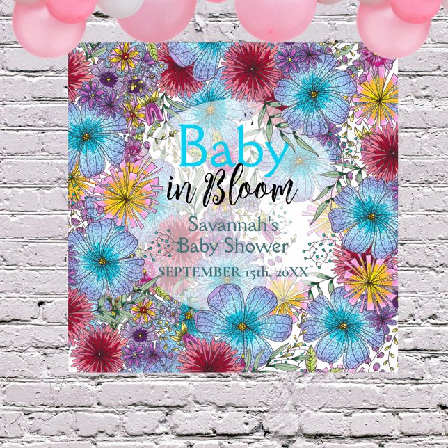 Elegant Radiant Bohemian Flowers Baby i Bloom Poster (Skapare uppladdad)