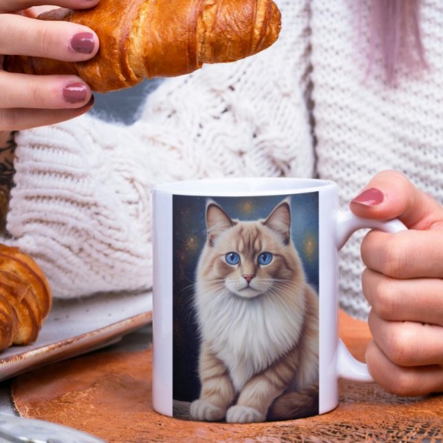 Elegant Ragdoll-målning Kaffemugg (Skapare uppladdad)